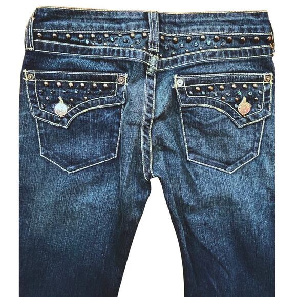 Key Closet KC Art Collection Studded Embellished Denim Jeans Womens Size 27 NEW - Picture 1 of 13